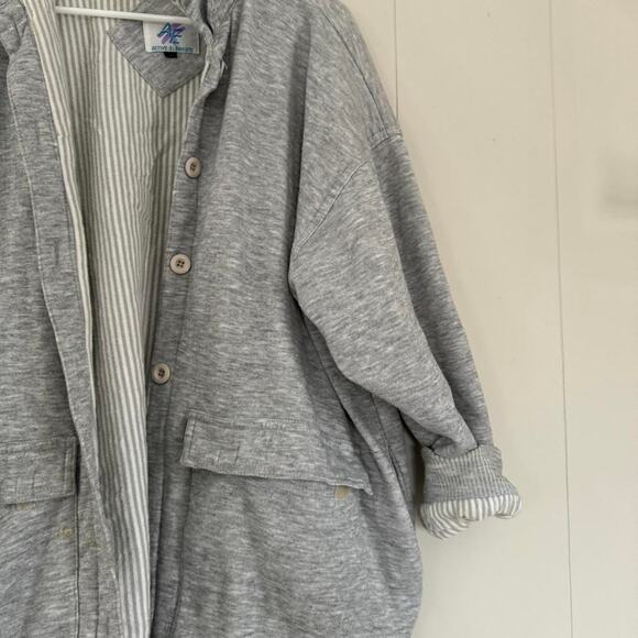 Active Elements vintage y2k 2000s heather gray button up sweater jacket Men's - Picture 3 of 6